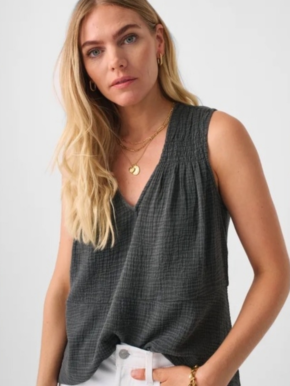 Faherty Dream Cotton Gauze Ainsley Top Size XL